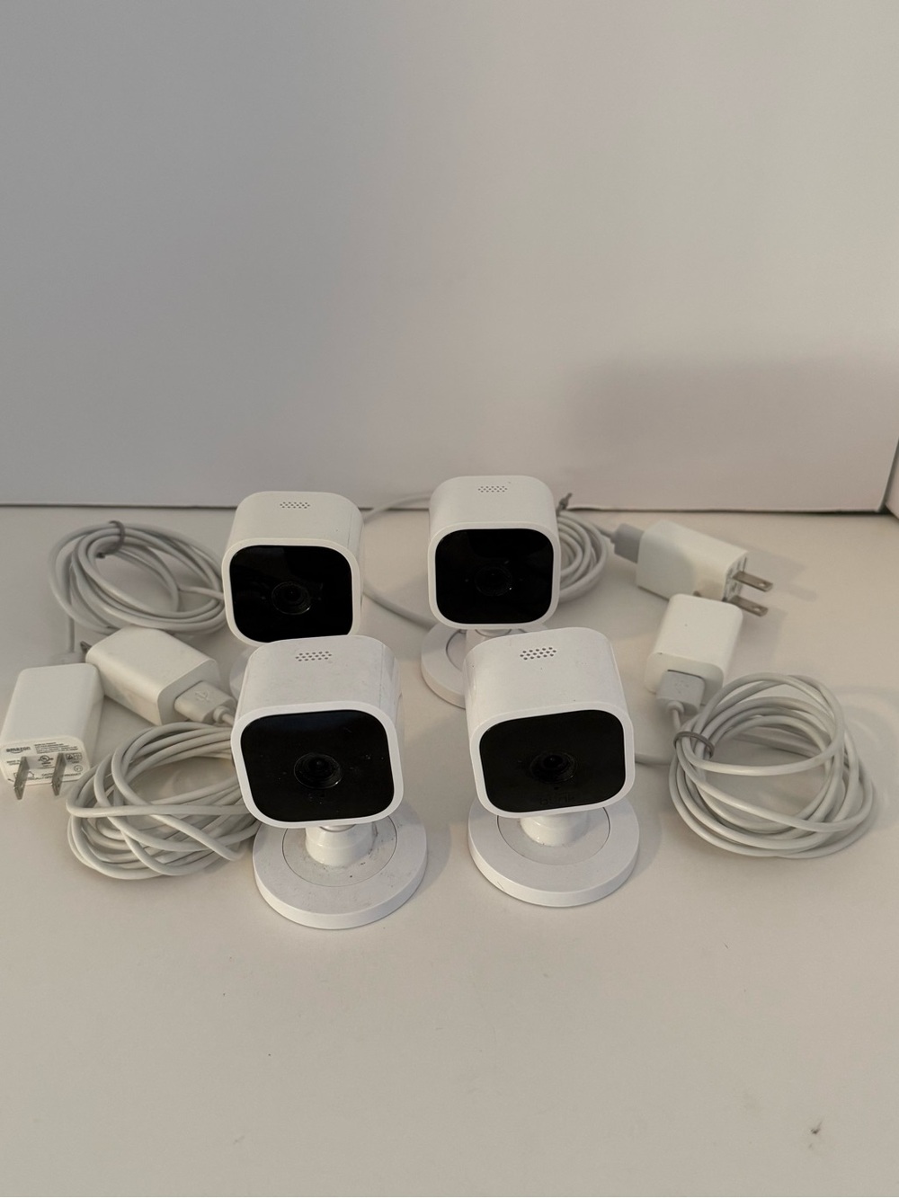 White Indoor Security Webcam 4-Pack with Power Adapters
